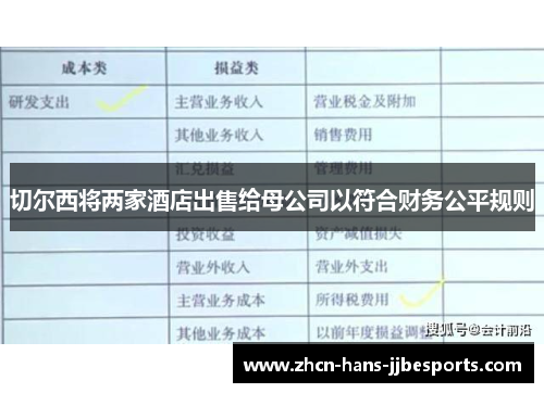 切尔西将两家酒店出售给母公司以符合财务公平规则